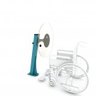 Skulderhjul FITNESS 1122 for rullestolbrukere – farge C18 teal, vist med rullestol thumbnail