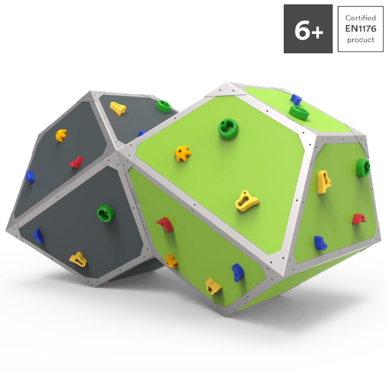 Med ROKO sine modulære elementer har vi klart å omdanne klatring og buldring til en lek og bringe den inn i urbane rom. Med sine gigantiske geometriske former vil dette ikke bare være et blikkfang men også insirere eldre barn og tenåringer til å klatre og